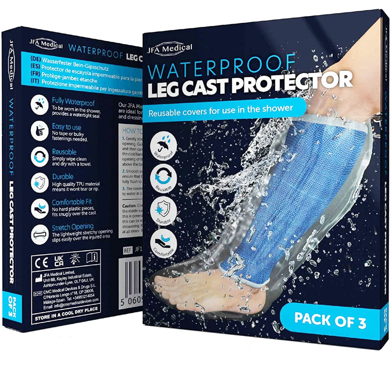 Box of 3 JFA Medical Reusable Waterproof Shower Leg Cast Cover Protectors, Half Leg - BeesActive Australia