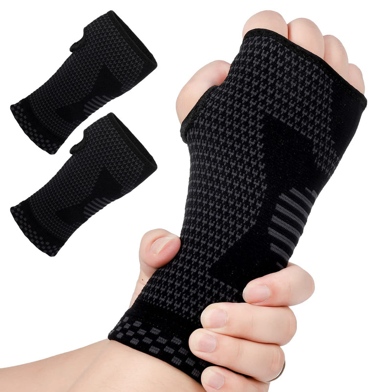 2pcs Copper Compression Hand and Wrist Sleeves Brace, Wrist Support Sleeve for Men & Women, Left/Right Palm Hand Support for Improve Circulation, Hand Instability, Relieve hand & Wrist Discomfort (M) - BeesActive Australia