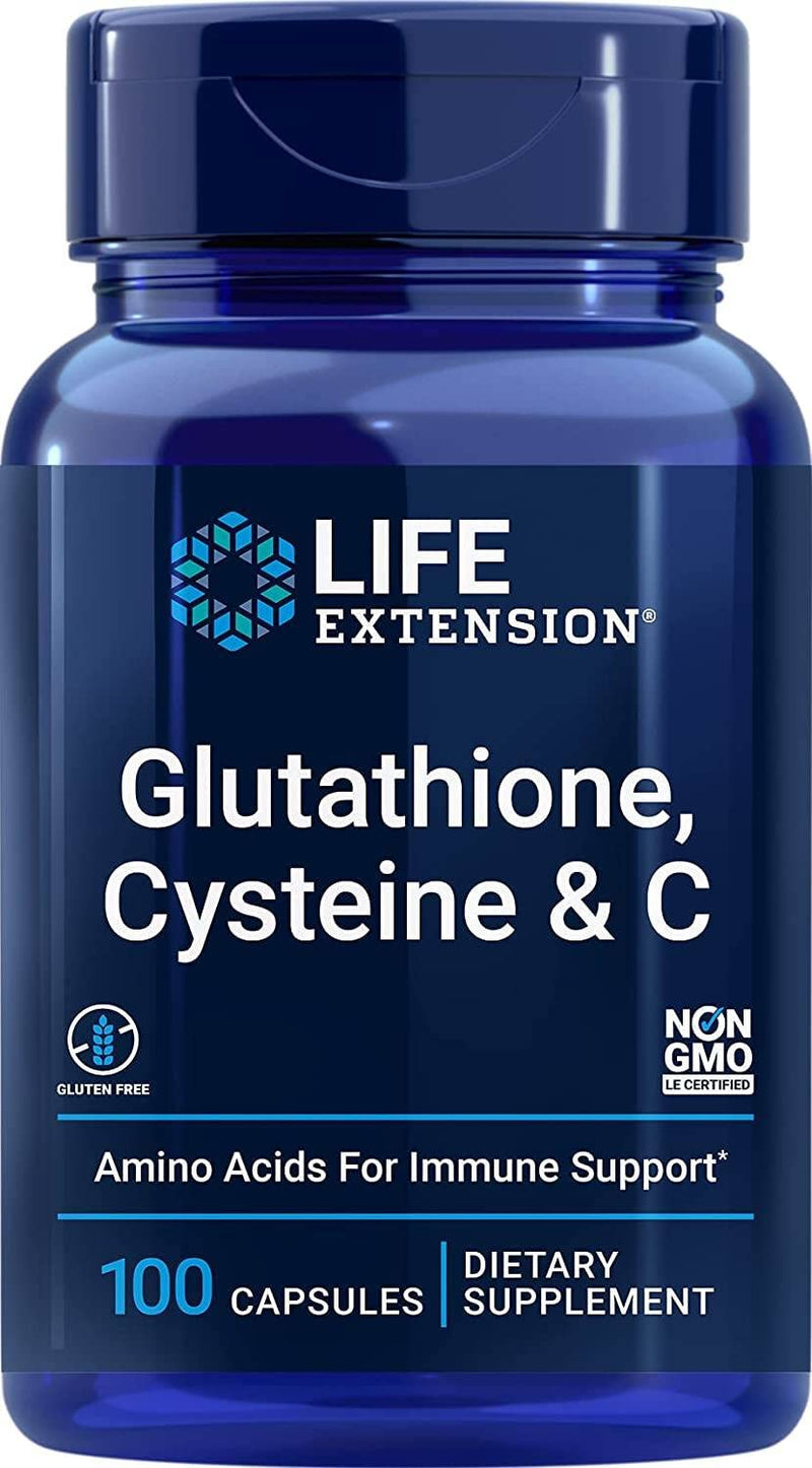 Life Extension Glutathione Cysteine & C, high dose, 100 Vegan Capsules, Laboratory Tested, Gluten Free, Vegetarian, Soy Free, Non-GMO - BeesActive Australia