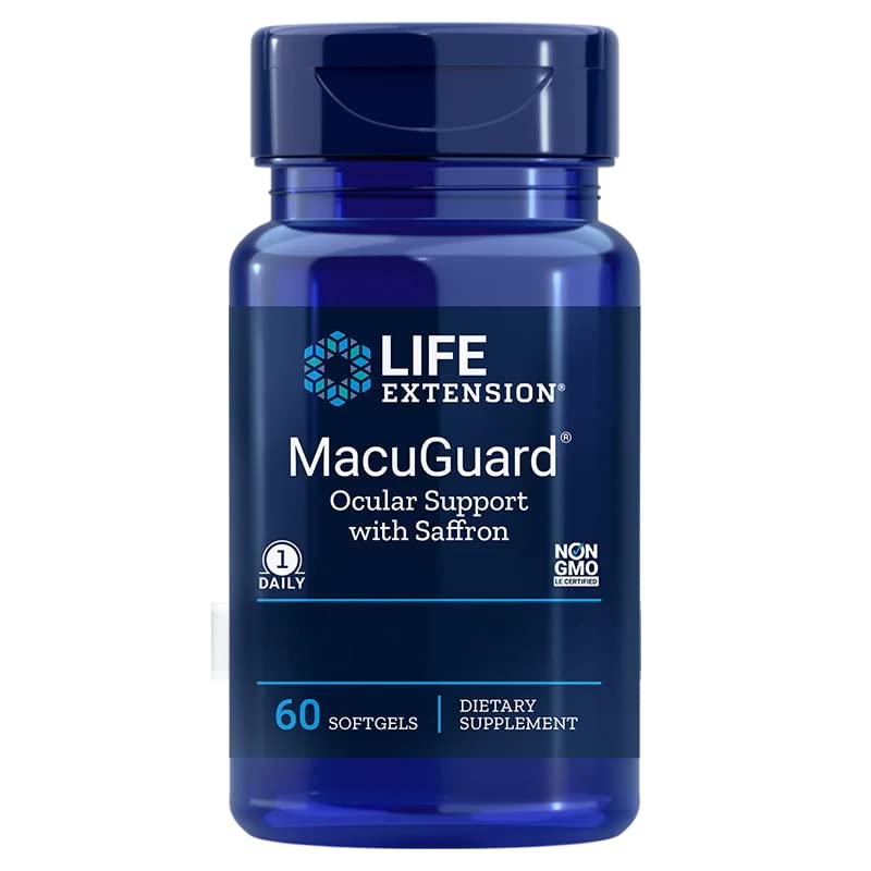 Life Extension MacuGuard Ocular Support, with Lutein, 60 Softgels, Laboratory Tested, Gluten Free, Soy Free, Non-GMO - BeesActive Australia