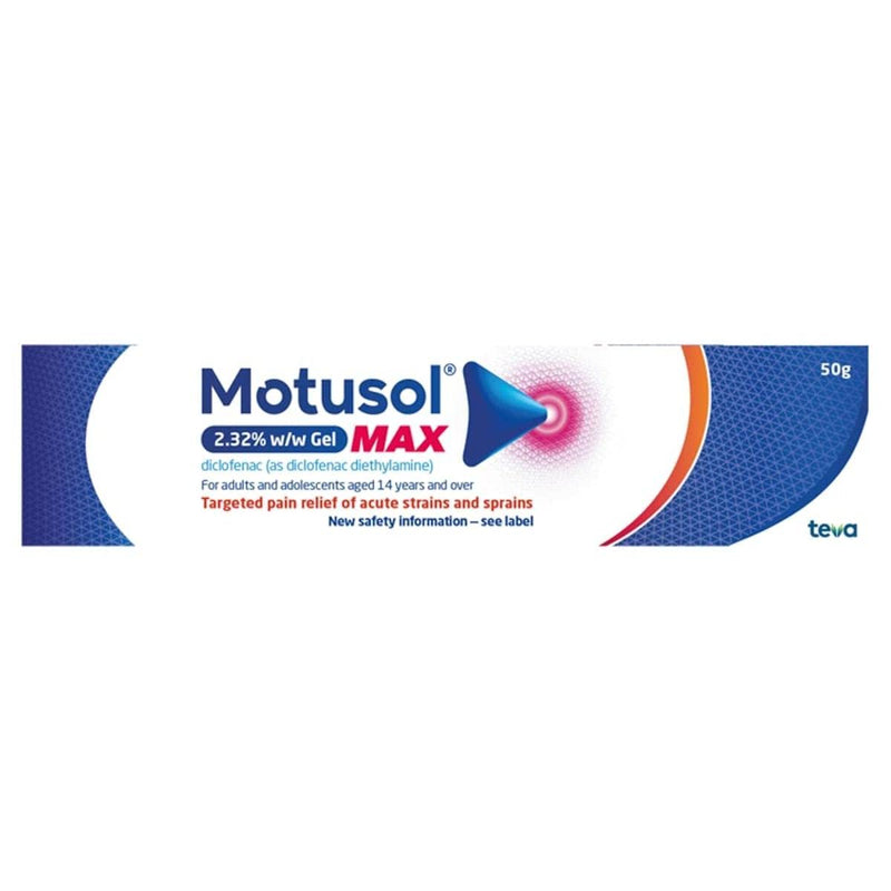 Motusol Max 2.32% w/w Gel 50g � Targeted Pain Relief of Joints & Muscles in Acute strains & sprains - BeesActive Australia