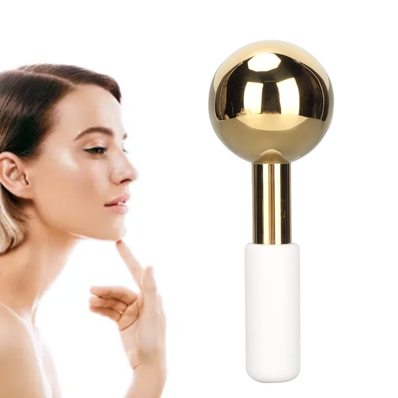 Facial Skin Care Ice Globes, Stainless Steel Ball Skin Soothing Facial Ice Globes, Massager for Face Neck and Eyes(White Handle) White Handle - BeesActive Australia