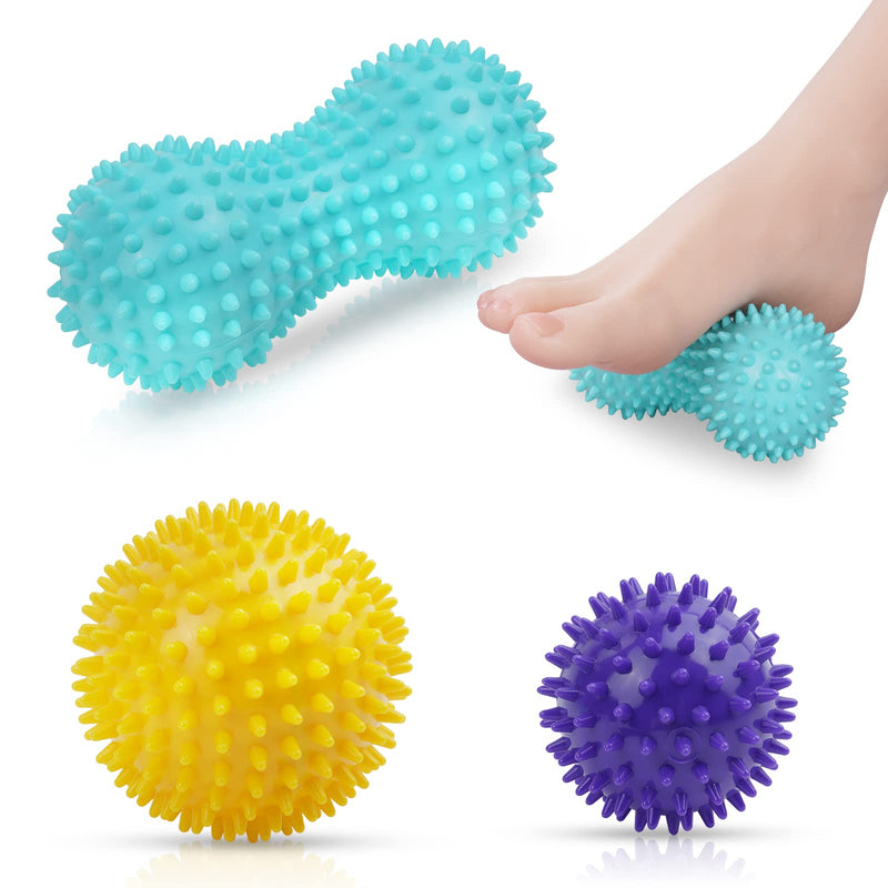 URAQT Spiky Massage Ball, 3 Pack Hard Spiky Massage Ball Roller Set, Professional Physical Therapy Massage Balls for Myofascial Release, Trigger Point Deep Tissue Massage, Plantar Fasciitis Recovery - BeesActive Australia