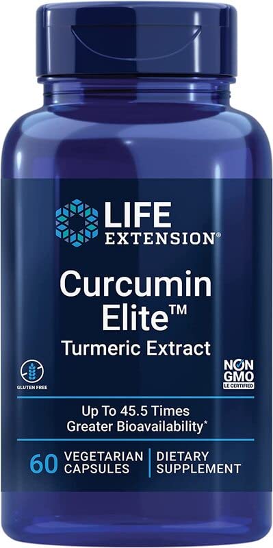 Life Extension, Curcumin Elite, with Curcuminoids, 60 Vegan Capsules, Laboratory Tested, Gluten-Free, Vegetarian, SOYA-Free, Non-GMO - BeesActive Australia