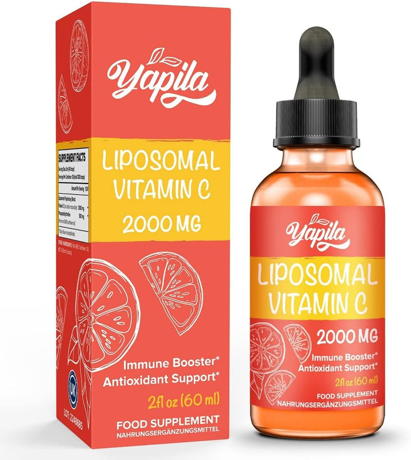 Liposomal Vitamin C 2000MG - High Absorption Liquid Supports Immunity, Antioxidant Supplement, Boosts Collagen and Reduces Fatigue 60 ml (Pack of 1) - BeesActive Australia