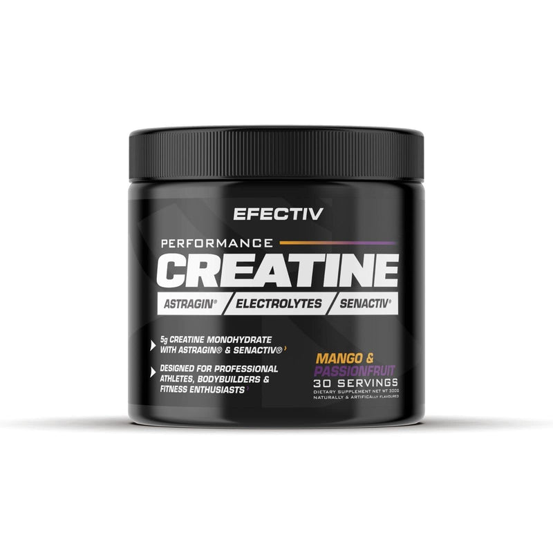 Efectiv Performance Creatine - 5grams Creatine Monohydrate - Added Electrolytes - Increased Absorption - Produces Increased Levels of ATP - 30 Servings - 300 Grams (Mango & Passionfruit) Mango & Passionfruit - BeesActive Australia