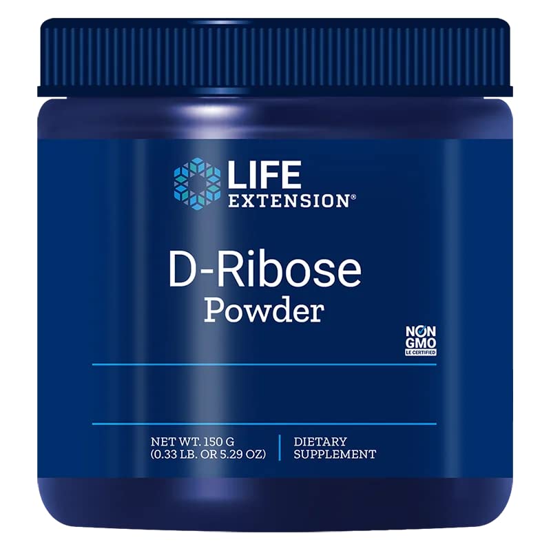 Life Extension, D-Ribose, 5g per Day, High Dose, 150g Vegan Powder, Lab Tested, Vegetarian, Gluten Free, Soy Free, Non GMO - BeesActive Australia