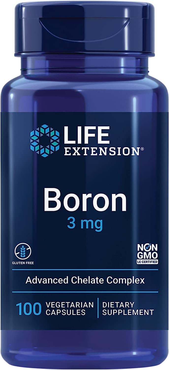 Life Extension, Boron, 3mg, with Vitamin B2, 100 Vegan Capsules, Laboratory-Tested, Gluten-Free, Vegetarian, SOYA-Free, Non-GMO - BeesActive Australia