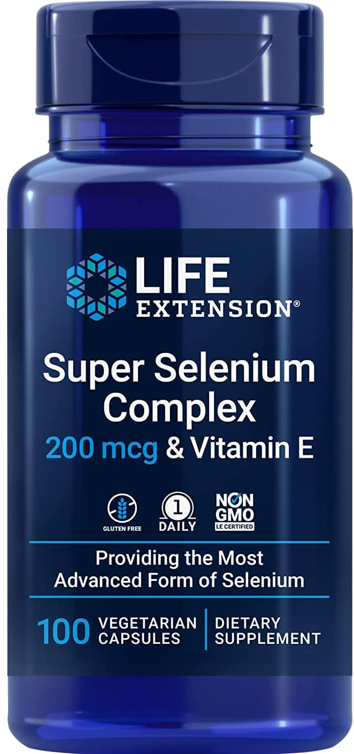 Life Extension, Selenium Complex & Vitamin E, 100 Vegan Capsules, Laboratory-Tested, Gluten-Free, Vegetarian, SOYA-Free, Non-GMO - BeesActive Australia