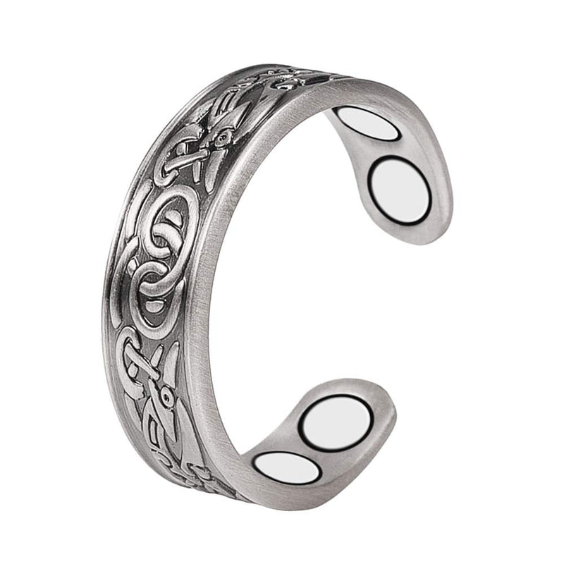 EnerMagiX Silver Color Pure Copper Magnetic Rings, Copper Rings for Women with 4 Magnets, Jewelry for Ladies - BeesActive Australia