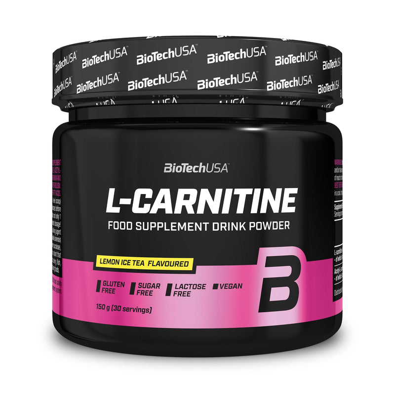 BioTechUSA L-Carnitine Drink Powder, Flavoured Food Supplement Drink Powder with L-carnitine L-Tartrate, Acetyl-L-carnitine, Minerals and Sweetener, 150 g, Lemon ice Tea - BeesActive Australia