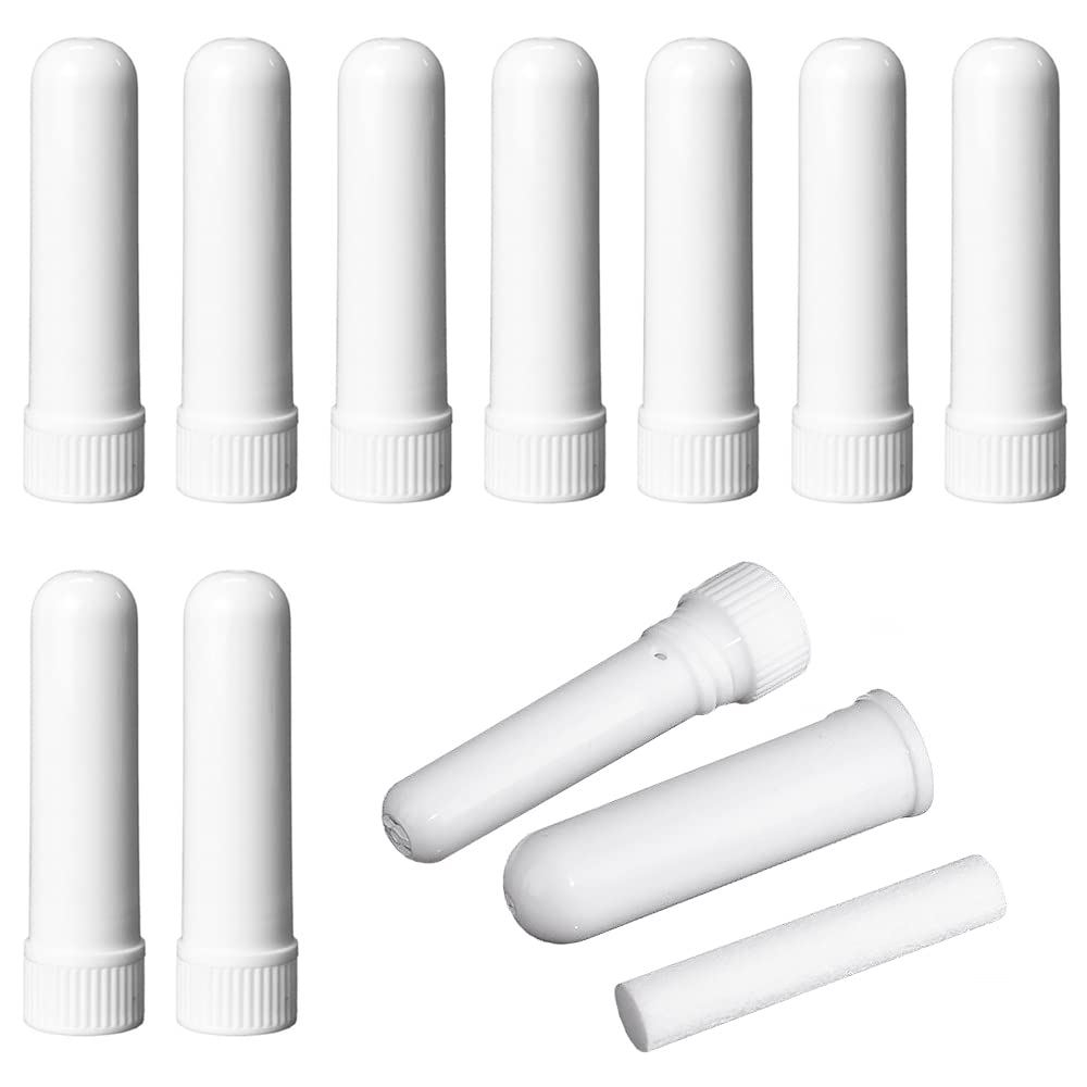 10 Pcs Empty Nasal Inhaler Tubes Essential Oil Aromatherapy Nasal Inhalers Tubes Refillable Nasal Inhaler for Aromatic Therapy - BeesActive Australia