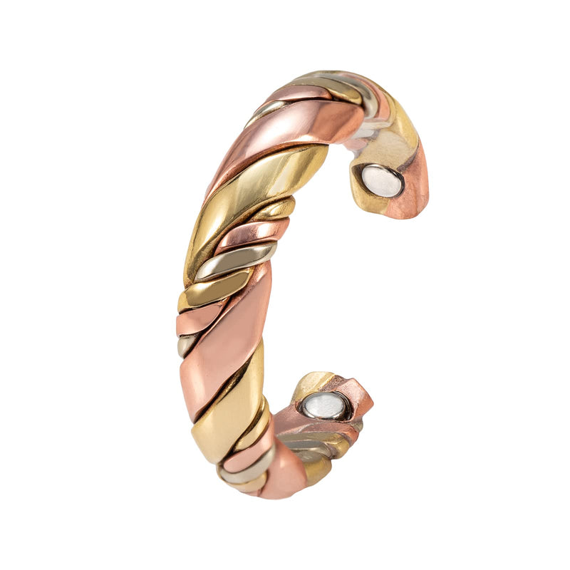 EnerMagiX Braided Tri Tone Magnetic Copper Rings for Men, Ring Jewelry,Gift for Dad Husband - BeesActive Australia