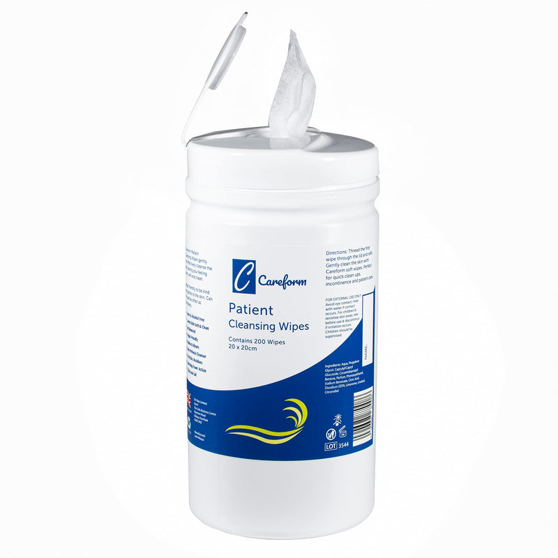 Careform Large Patient Cleansing Adult Wet Wipes - Full Body Wipes No Rinsing Required - 200 Wipes - BeesActive Australia