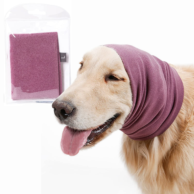 Dog Ear Cover for Anxiety Relief, Dog Calming Hood for Grooming and Bath Drying, Pet Cats and Dogs Ear Protector (Large) Large