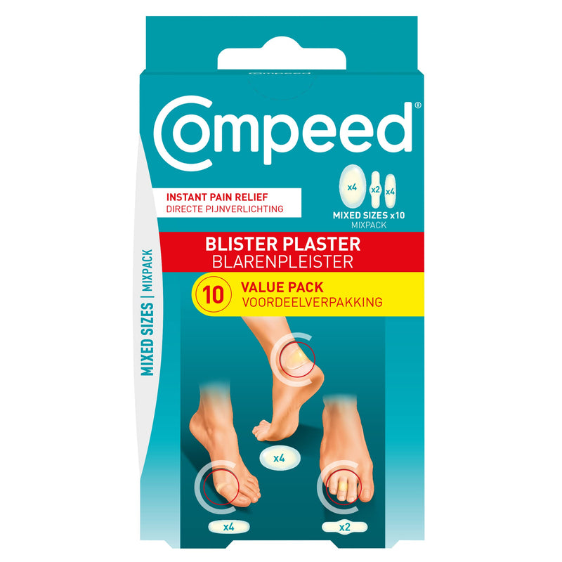 Compeed Mix 10 Hydrocolloid Plasters, Foot Treatment, Heal Fast, Packaging May Vary, One Size Mixed (Pack of 10) - BeesActive Australia