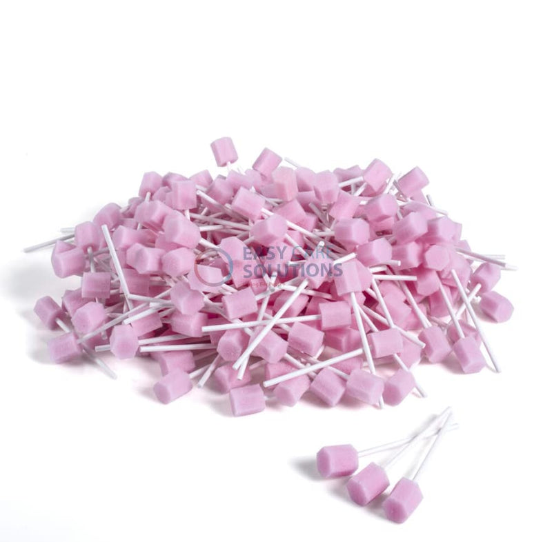 250 x Easy Care Solutions Oral Pink Swabs | Disposable Pink Oral Foam Swabsticks | Mouth Cleaning Stick Swab | Pack of 250 (1 Pack of 250) 1 Pack of 250 - BeesActive Australia