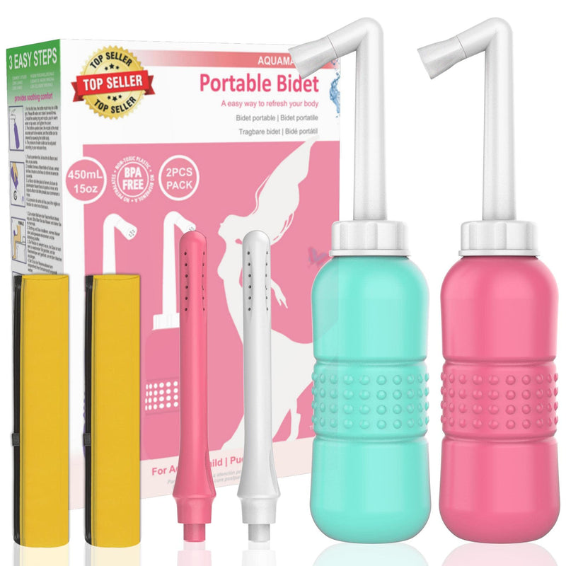 2PCS-Pack 2-in-1 Portable Bidet Vaginal Douche,450ml Travel Bidet Bottle Perineal Bottle for Postpartum Care - BeesActive Australia