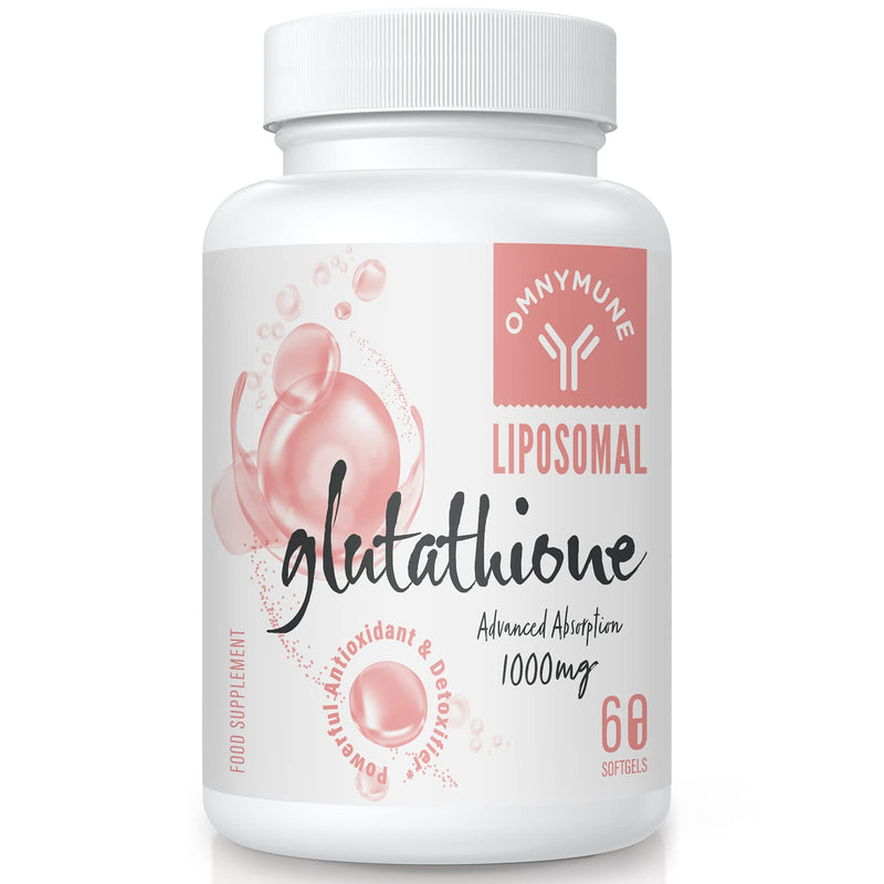 Liposomal Glutathione Supplement 1000mg, Reduced Glutathione Softgels with Vitamin C, for Anti-Aging, Detox, Brain, Immune Health, Better Absorption, L-Glutathione 60 Capsules per Bottle 60 Count (Pack of 1) - BeesActive Australia