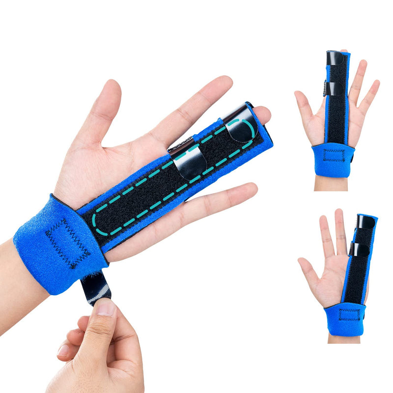 Fingers Splint,Adjustable Finger & Metacarpal Brace, 2 Aluminum Plate Support,Trigger Finger Splint, Finger Correction Immobilizer, Finger Fracture, Arthritis, Mallet Finger, Sprain (2-Fingers) 2-Fingers - BeesActive Australia
