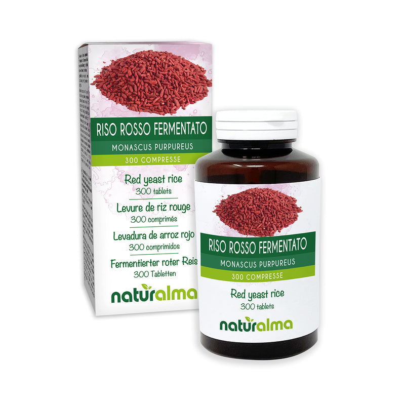 Red Yeast Rice (Oryza Sativa Fermented with Monascus purpureus Yeast) NATURALMA | 150 g | 300 Tablets of 500 mg | Food Supplement | Natural and Vegan - BeesActive Australia