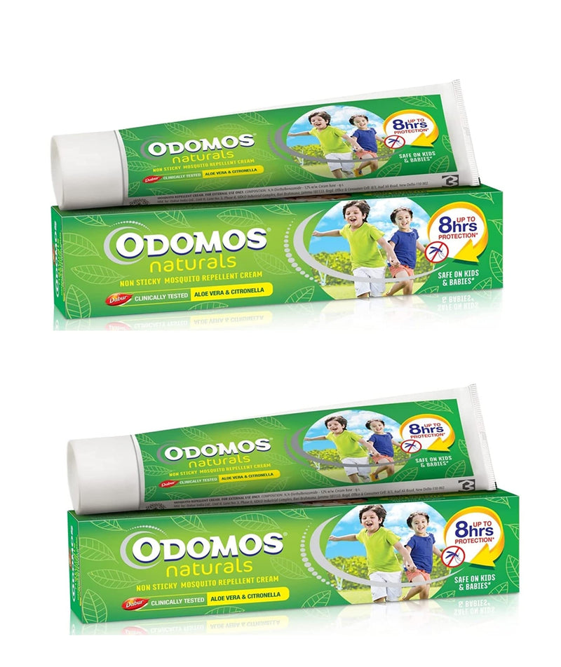 Odomos Naturals Non-Sticky Mosquito Repellent Cream | Aloevera + Citronella | Pack of 2 | 100g Each - BeesActive Australia