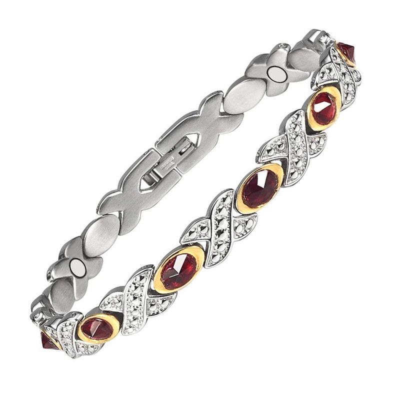 EnerMagiX Titanium Magnetic Bracelets for Men, Titanium Ruby Bracelet with Magnets Bracelets Gift for Women Men… - BeesActive Australia