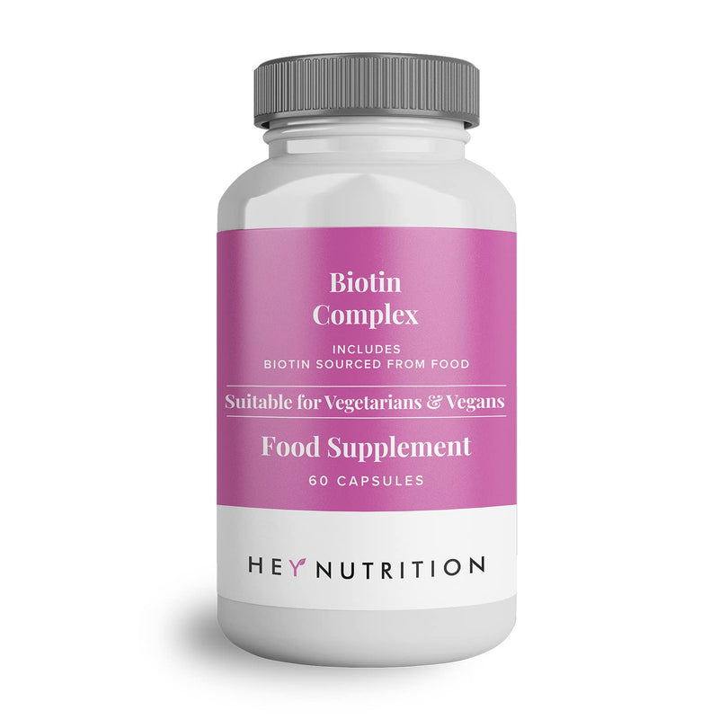 Hey Nutrition Biotin Complex Supplement - Biotin, Selenium, and Zinc - Supports Hair, Nails & Skin - Promotes Immune Health - No Artificial Flavours, Non-GMO & Dairy-Free - 60 Vegan Capsules - BeesActive Australia