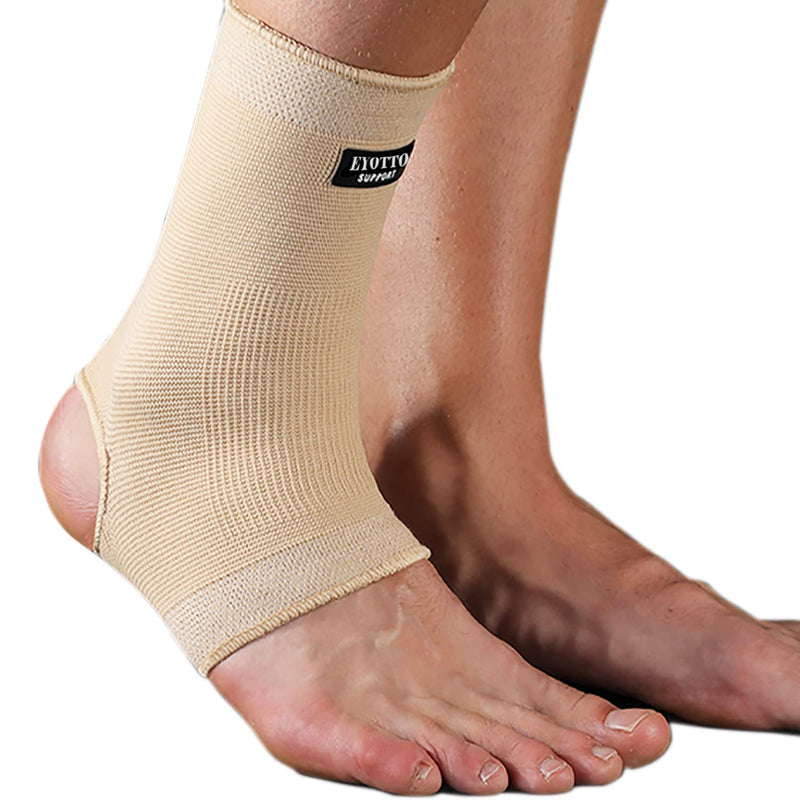 eYotto Compression Ankle Sleeve For Men Women(2 PACK),Breathable Ankle Brace Ankle Support For Men Women, Ankle Compression Sock for Swelling, Plantar Fasciitis, Sprain,Pain Relief,Running Nude Large(2 PACK) - BeesActive Australia