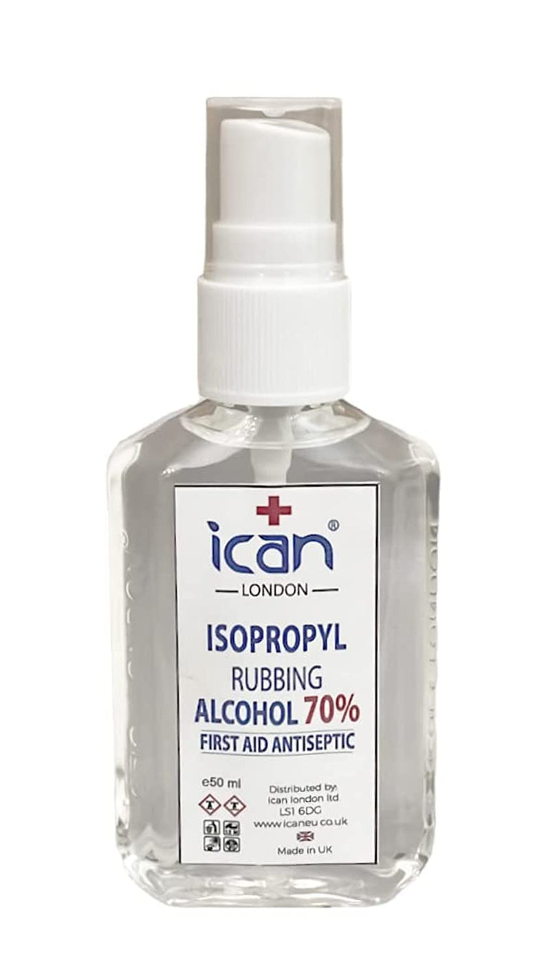 ican london isopropyl rubbing Alcohol 70% First aid Antiseptic Disinfectant 50ml spray *travel size* - BeesActive Australia