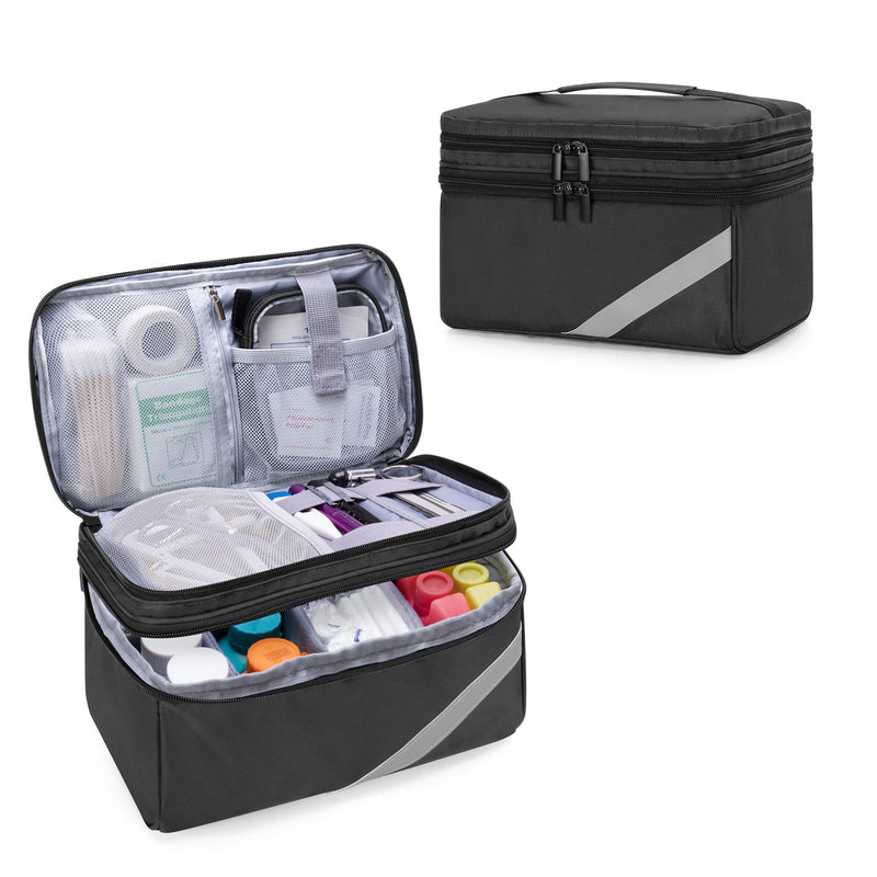 Trunab Small Medical Bag Empty, Medicine Travel Storage Bag for Emergency Medical Kits, Black (Empty Bag), Patented Design - BeesActive Australia