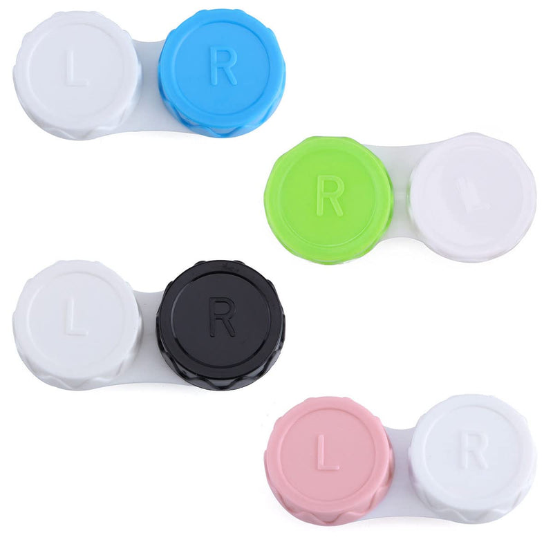 Jagowa 4 Pcs Contact Lens Care Case Leak Proof Contact Lens Container Box Portable Contact Lens Storage Case for Travel Business Trip (4 Colors) - BeesActive Australia
