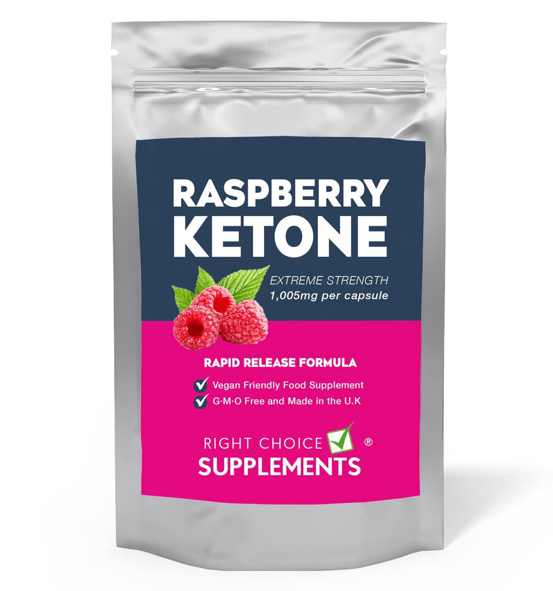 Raspberry Ketone - 60 Capsules - 1005mg per Capsule - Diet and Fat Burning Supplement for Men and Women - Strong Slimming Weight Loss Vegan Diet Pills - BeesActive Australia