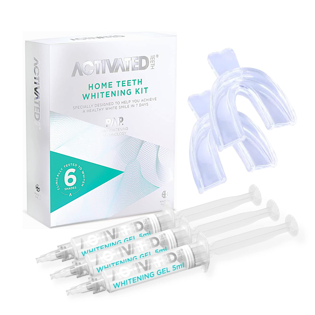 Activated Teeth® Teeth Whitening Kit Professional, Formulated by UK Dentists, Tooth Whitening Kit with PAP Teeth Whitening Gel & Whitening Moulds - BeesActive Australia