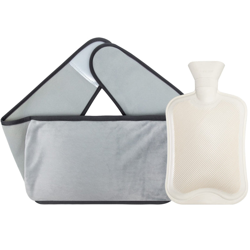 Hot Water Bottle Belt, 2L Large Hot Water Bottle with Waist Belt Long Cover for Women, Natural Rubber Hot Water Bag with Soft Faux Fleece Cover for Period Pain, Back Pain, Shoulders, Pain Relief Hot Water Bottle with Belt Cover - BeesActive Australia