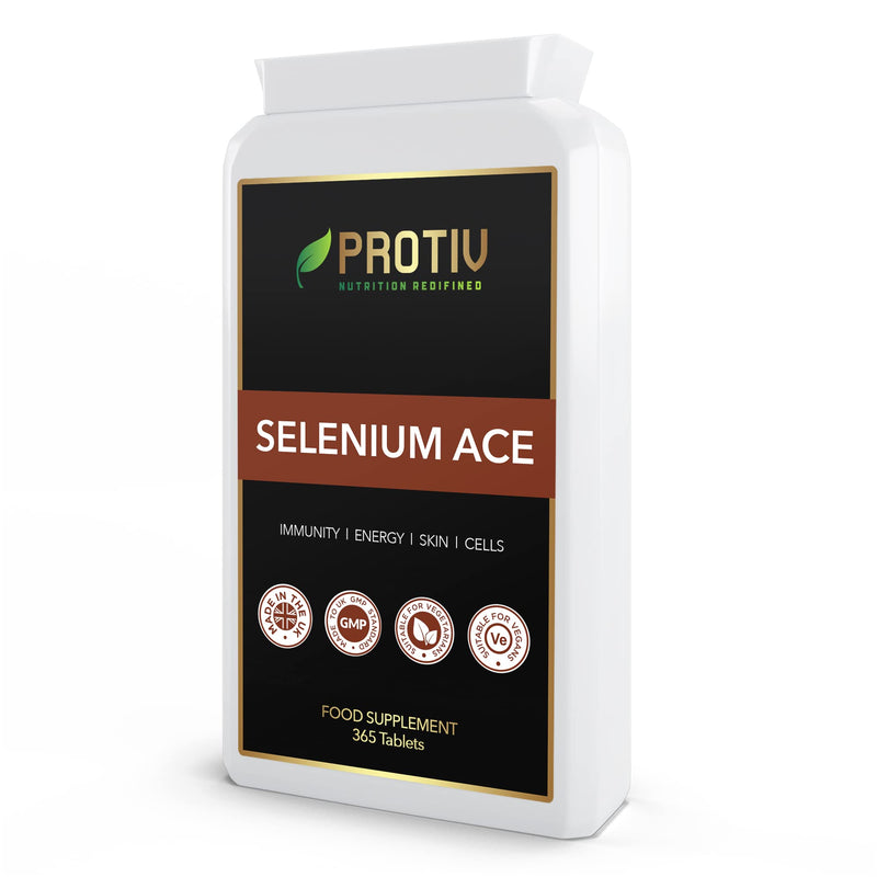 Selenium ACE 365 Tablets - Daily Supplement with Vitamins A, C & E - Antioxidant Immune Support - UK Manufactured to GMP Standards - BeesActive Australia