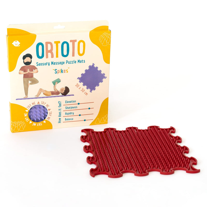 ORTOTO Premium Single Sensory Massage Mat, Puzzle mat, Orthoepedic - Manual Massage Mat (Spikes - Strawberry Red) - BeesActive Australia