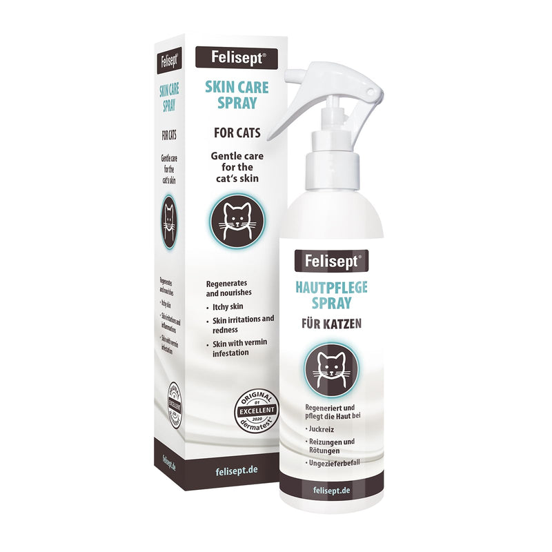Felisept Skin Care Spray for Cats 250ml - Mite treatment for cats - Cat itchy skin relief - Cat dandruff treatment - Itching spray cat - Itch relief for cats - Skin care spray cats - Mild care Skin Care Spray 250ml
