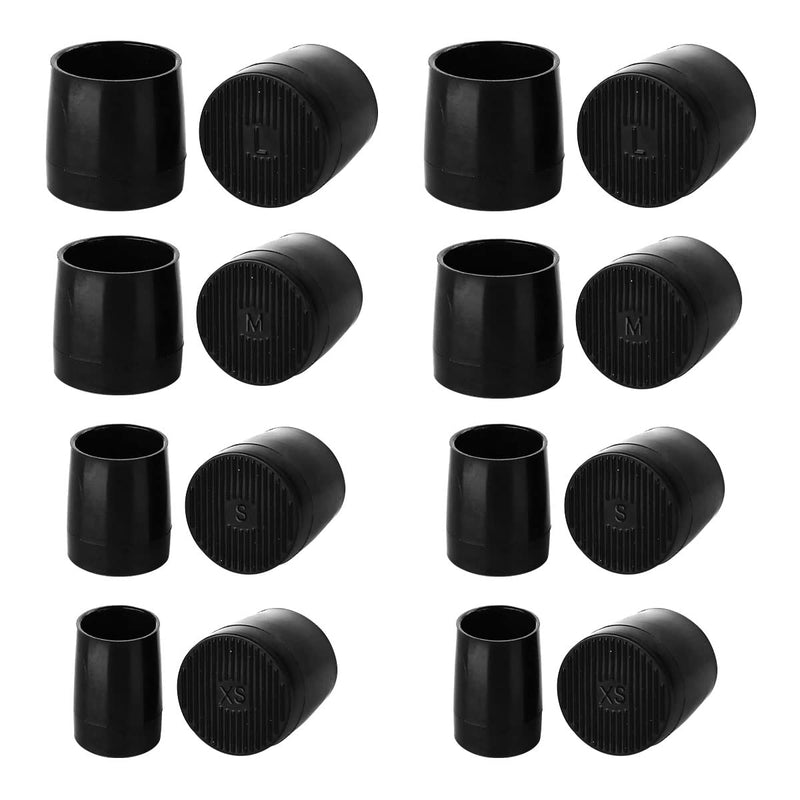 Jagowa 8 Pairs High Heel Protectors Anti-Slip Rubber Heel Covers Repair Replacement Caps for Outdoor XS, S, M, L (Black) Black - BeesActive Australia
