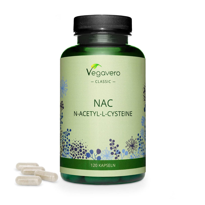 NAC Vegavero® | 100% Pure N-Acetyl-L-Cysteine 500 mg | Lab Tested & Without Additives | 120 Vegan Capsules - BeesActive Australia