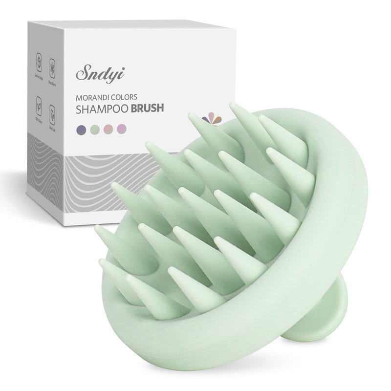 Sndyi Silicone Scalp Massager Shampoo Brush, Scalp Brush for Hair Growth and Head Massage, Scalp Scrubber/Exfoliator for Dandruff Removal, Silicone Hair Scalp Massager, Wet & Dry Use, Fir Green - BeesActive Australia