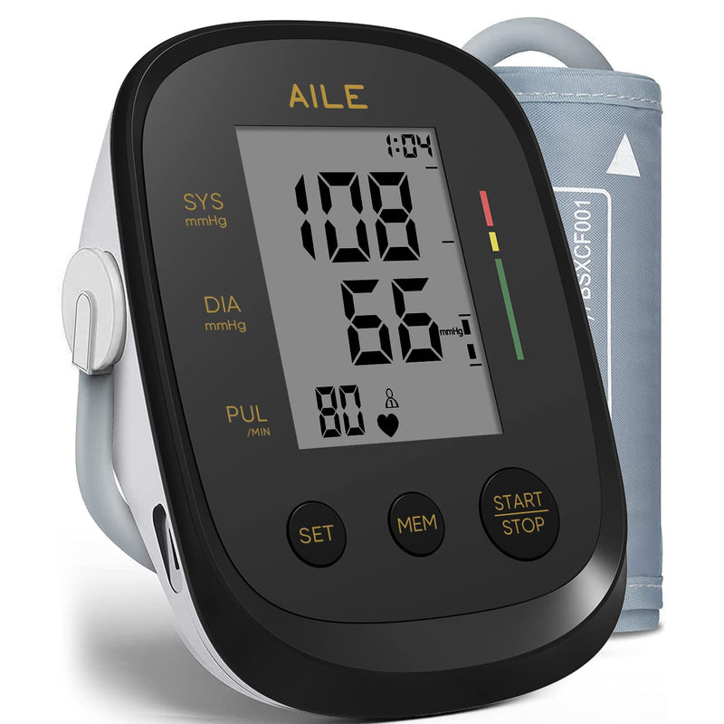 [2023] AILE Blood Pressure Monitor CE Approved UK Blood-Pressure Monitor Accurate, Reliable Blood Pressure Monitors Upper Arm Blood Pressure Machine (Blood Pressure Cuff 8.7”-16.5”), 2 * 99 Memory Black - BeesActive Australia
