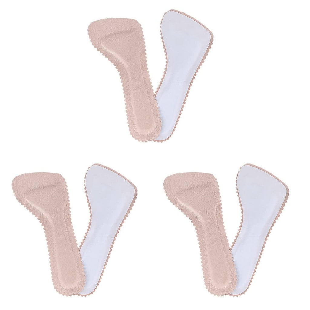 3pairs Shoe Flat Women Support Inserts Loose Pads, Forefoot Wearing Breathable Pumps Leather Cushion Heel, Fasciitis Absorbing Self Relief Latex Reusable Non Summer Anti- Slip Pads Pinkx3pcs 20X8.5cmx3pcs - BeesActive Australia