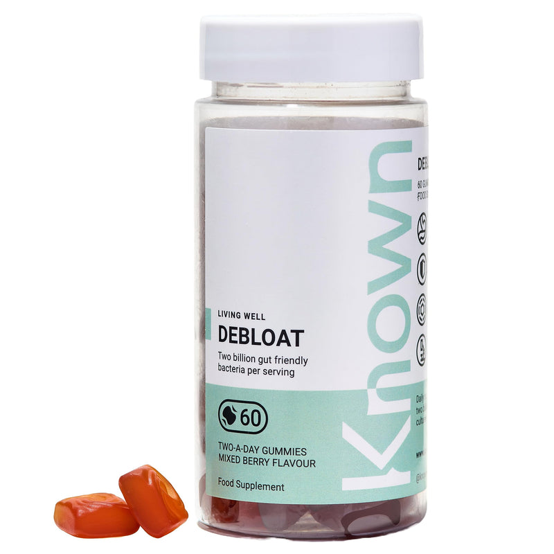 2 Billion Gut Friendly Bacteria Debloat Probiotic Vitamin Gummies from Known Nutrition | 60 Two-a-Day Gummies | Daily Gut & Debloat Support | Added Vitamin C | Mixed Berry Flavour (Pack of 1) - BeesActive Australia