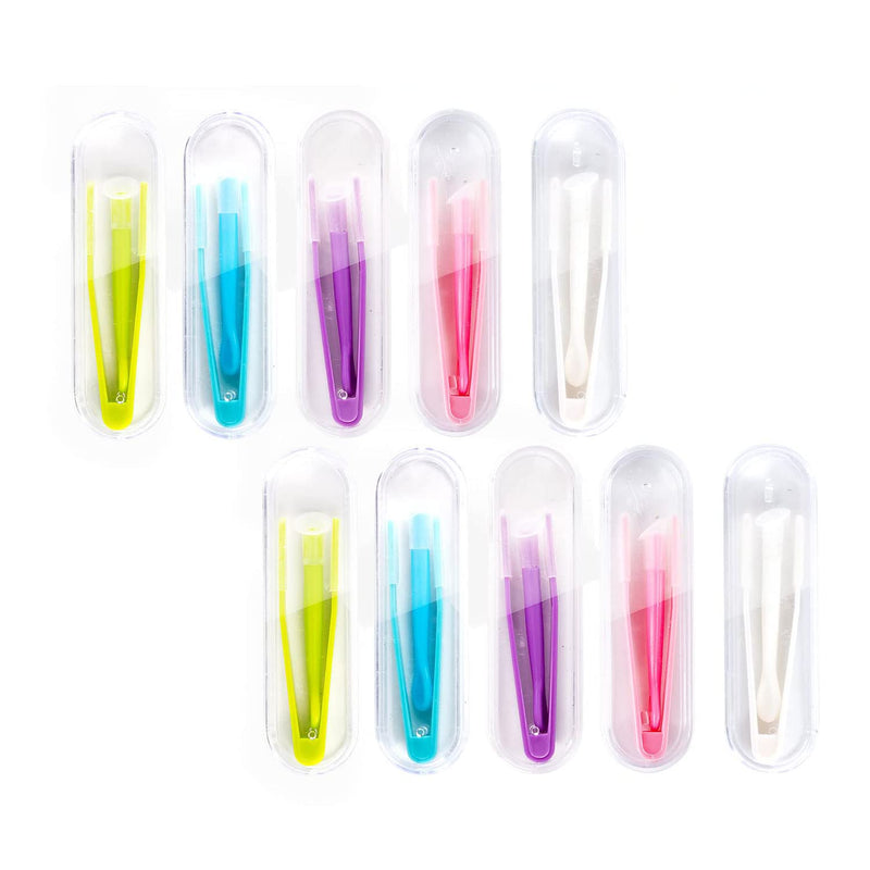 AWAVM 10 Contact Lens Tweezers Sucker Stick Set Contact Lens Case Special Tweezers Set Contact Lens Makeup Remover Tweezers Sucker Stick Set - BeesActive Australia