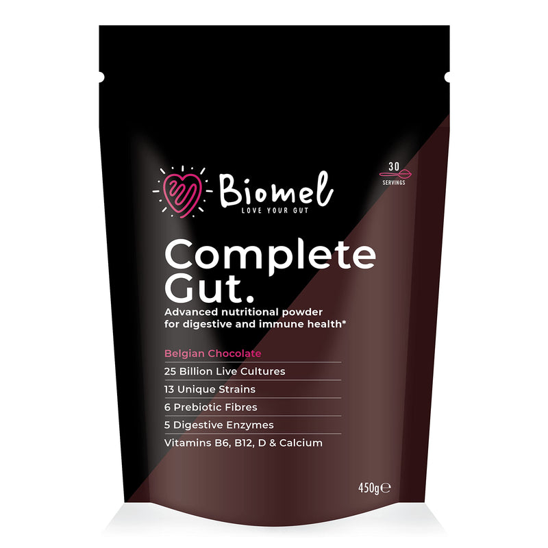 Biomel Complete Gut | Probiotic + Prebiotic | 30 Servings (Belgian Chocolate) Belgian Chocolate - BeesActive Australia