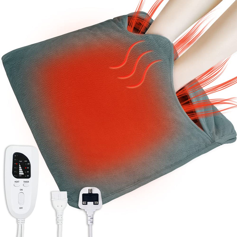Cuplu 40x40 Electric Foot Warmer, Auto Shut Off - Washable Electric Feet with 6 Heat Levels 4 Timers, Warmer Fast Heating Pad Cushion for Foot, Back and Full Body for Women Men(Darkgray)� - BeesActive Australia