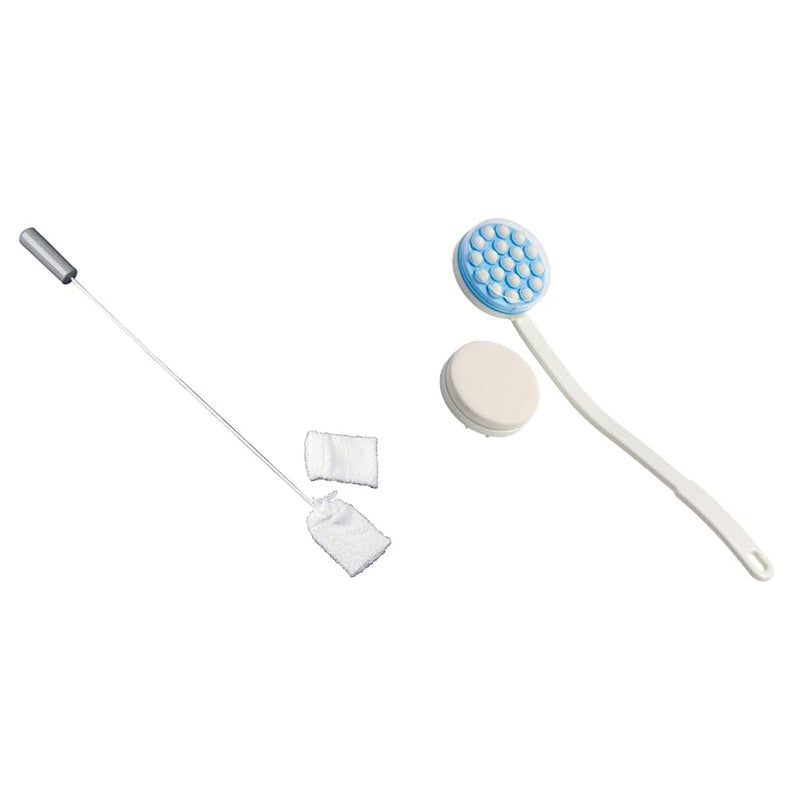 Homecraft Toe Washer, Foot Cleaning Brush & Sammons Preston Lotion Applicator with Massage Head, Long Handle and Foam Massaging for Back, Easily Apply Lotions, Creams, Oils, Pain Relief Gel + Lotion Applicator - BeesActive Australia