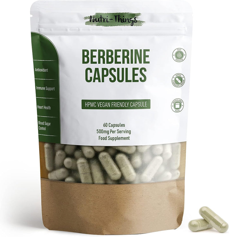 Berberine Supplement 500mg | 60 High Strength Capsules | Metabolism, Blood Sugar Control & Heart Health | 500mg Per Serving - BeesActive Australia