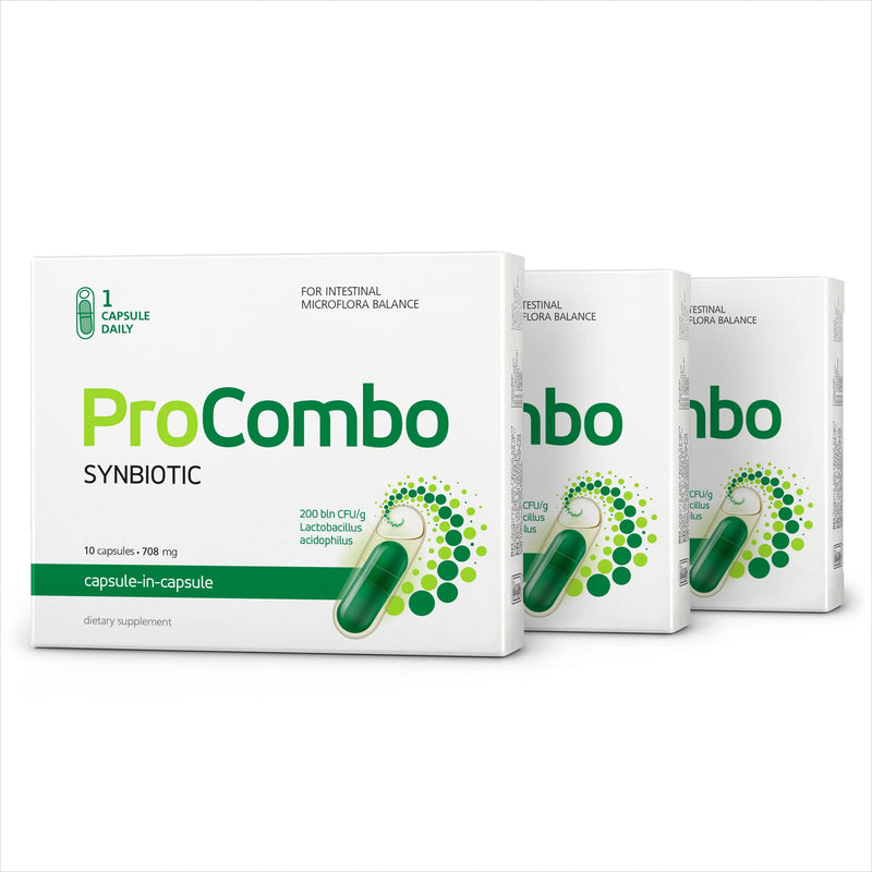 ProCombo Multi-Strain Pr?biotic & Pr?biotic for Gut Health 200 billion CFU, 30 Capsules Pack of 3 - BeesActive Australia